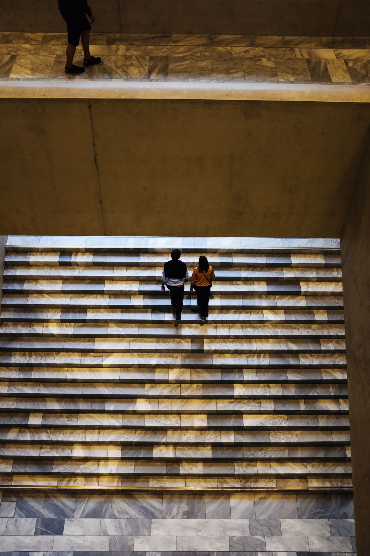 People on stairs