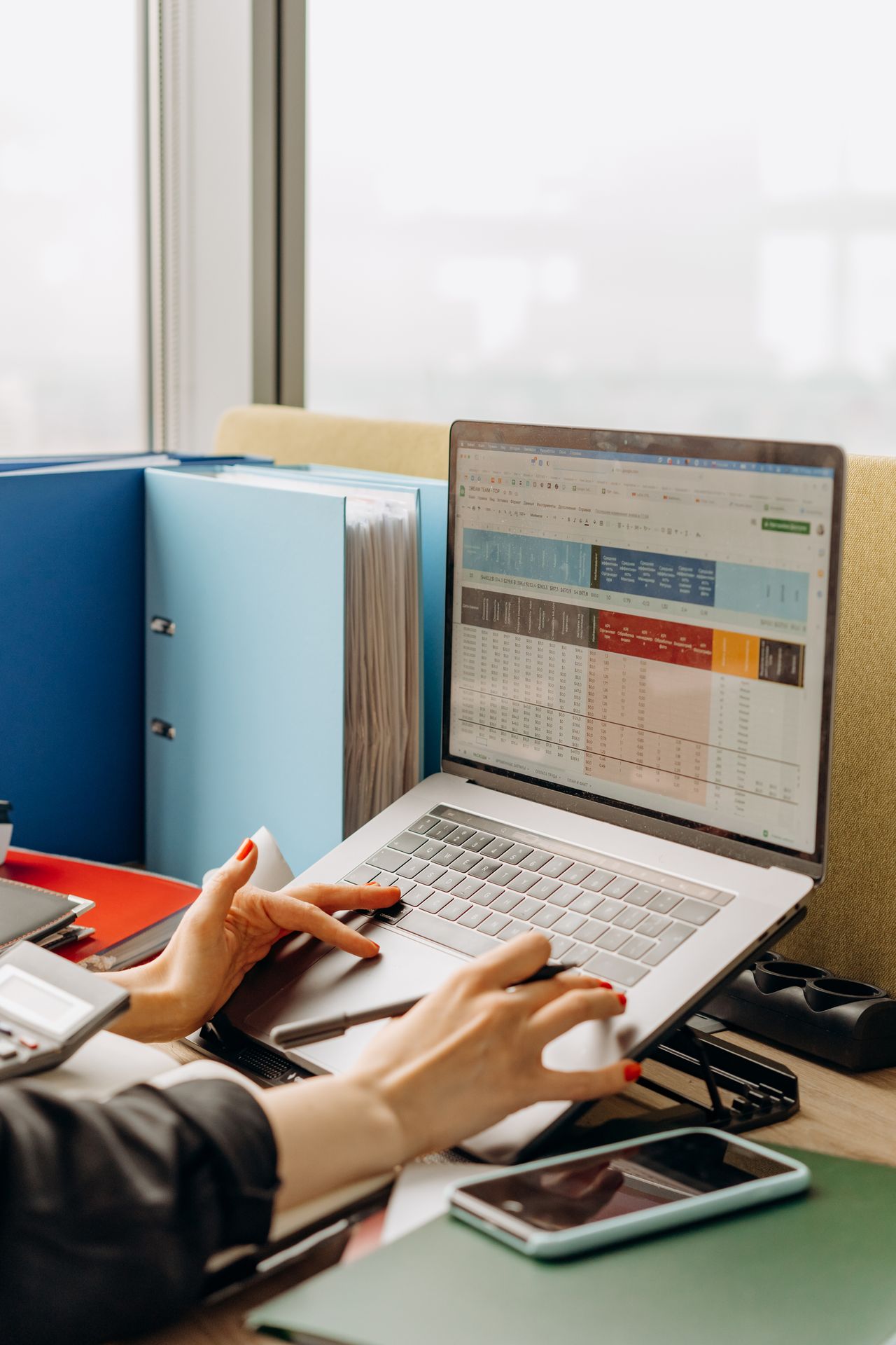 spreadsheet on screen