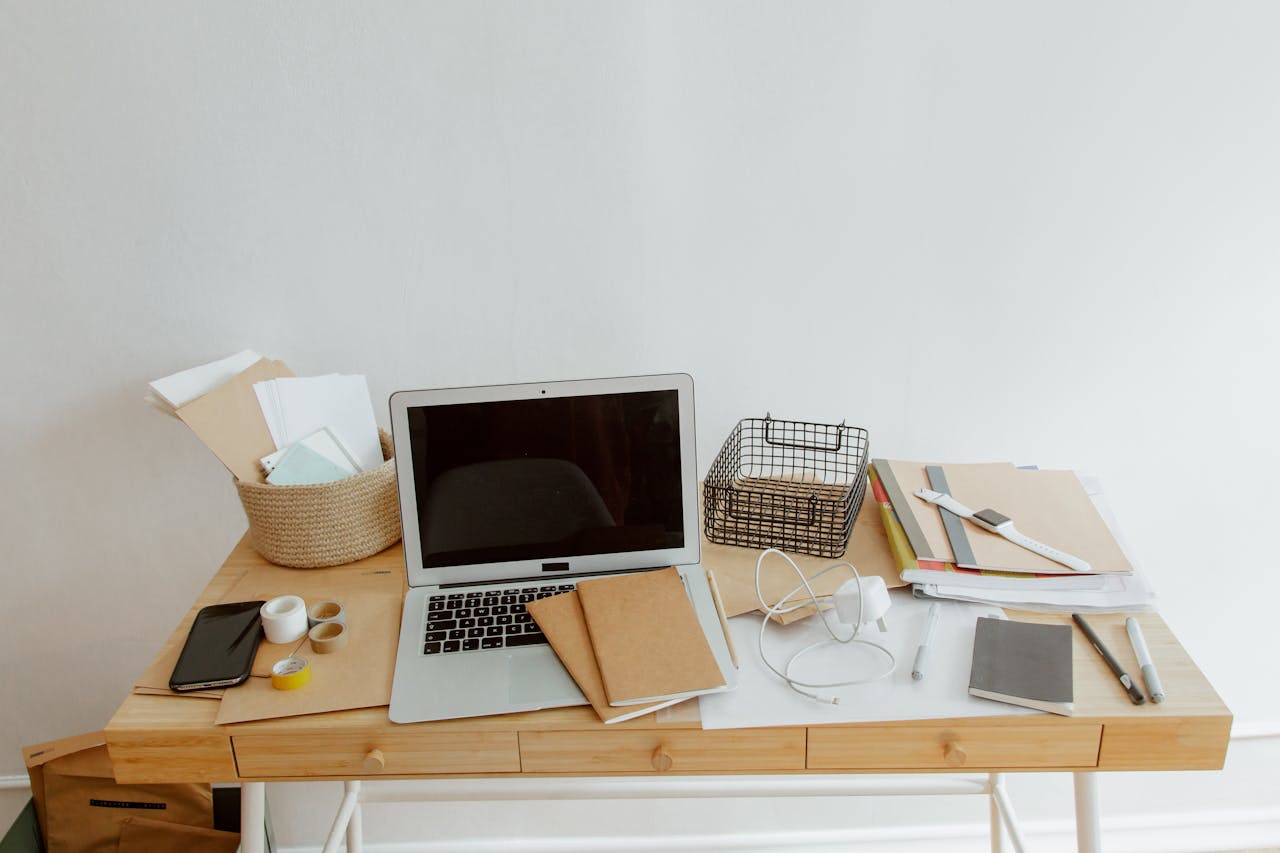 messy desk cluttered